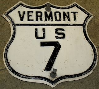 Embossed Steel VT US 7 sign