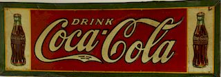 Drink Coca-Cola circa 1930 embossed tin sign