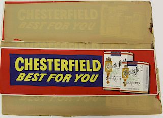 Four NOS Chesterfield Tin Signs 