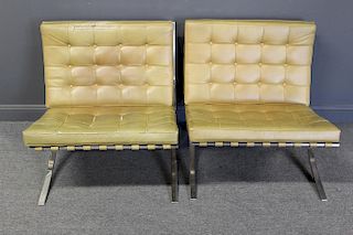 MIDCENTURY. Pair Of Barcelona Style Chairs.