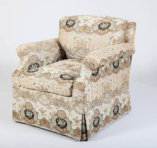 CHINOISERIE UPHOLSTERED CLUB CHAIR, DESIGNED BY JUAN PABLO MOLYNEUX