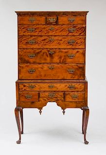 CHIPPENDALE MAPLE HIGHBOY, NEW ENGLAND