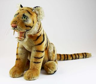mid 20th c Steiff Bengal tiger cub
