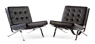 Robert Haussmann, (Swiss, b. 1931), DeSede, c. 1954 pair of lounge chairs model RH301