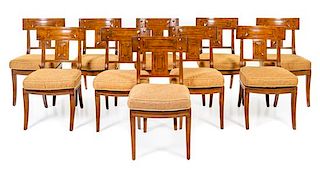 Michael Taylor, (American, 1927-1986), Michael Taylor Design, c. 1980 set of 10 Klismos dining chairs