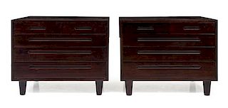 Edward Wormley, (American, 1907-1995), Dunbar, c. 1960s pair of low and deep cabinets