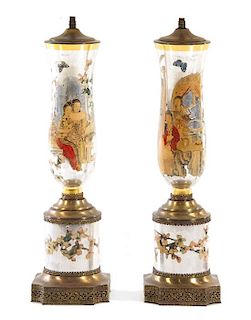 Chinoiserie Table Lamps, USA, c. 1970s,