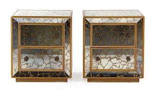 Mirrored Side Tables, USA, c. 1970s,
