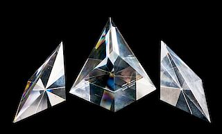 * Marian Karel, (Czechoslovakian, b.1944), untitled three-piece glass sculpture