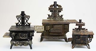 Royal, Crescent, Queen cast iron toy stoves 