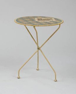 FRENCH PAINTED METAL BISTRO TABLE
