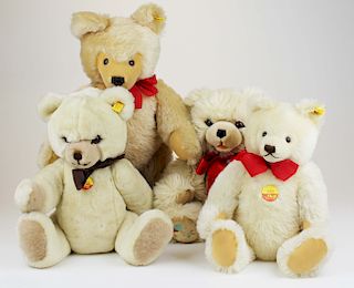 four large modern Steiff teddy bears