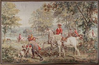 19TH CENTURY HUNTING TAPESTRY
