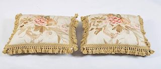 PAIR OF FRENCH AUBUSSON PILLOWS