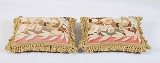 PAIR OF FRENCH AUBUSSON PILLOWS