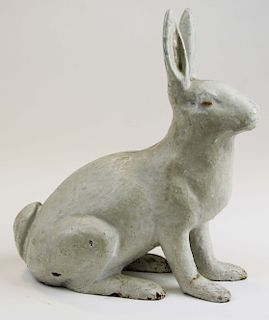 cast iron rabbit doorstop/ garden figure