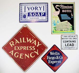5 various advertising signs