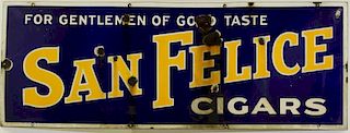San Felice Cigars Steel and porcelain sign 