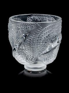 A Lalique Vase Height 5 7/8 inches.