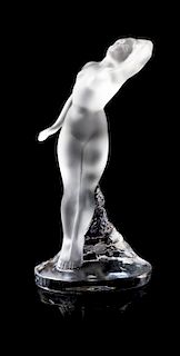 Lalique Glass Figure Height 9 1/2 inches.