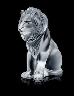 A Lalique Lion Height 8 inches.