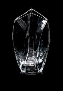 A Baccarat Vase Height 10 3/4 inches.