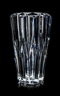 A Baccarat Vase Height 9 3/4 inches.
