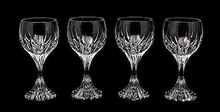 A Set of Twelve Baccarat Wine Glasses Height 6 3/8 inches.