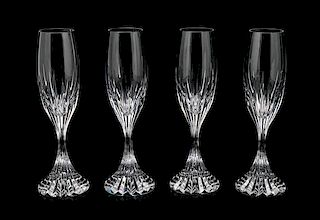 A Set of Twelve Baccarat Champagne Glasses Height 8 1/2 inches.
