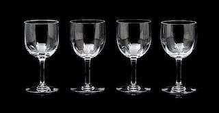 A Set of Eleven Baccarat Wine Glasses Height 5 inches.