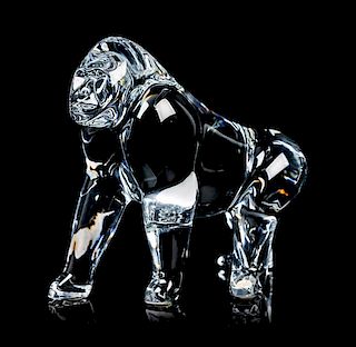 A Baccarat Ape Height 6 1/4 inches.