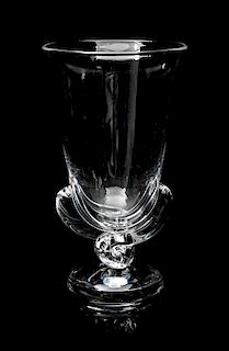 A Steuben Glass Vase Height 8 1/2 inches.