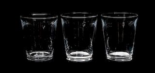 A Set of Eleven Steuben Glasses Height 4 3/8 inches.