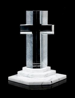 A Steuben Cut Glass Cross Height without base 8 1/2 inches.
