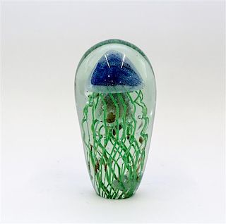 * A Large Glass "Jellyfish" Paperweight Height 7 1/2 inches.