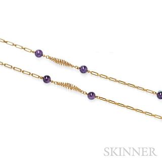 18kt Gold and Amethyst Bead Necklace