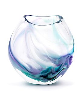 A Studio Glass Vase Height 6 5/8 inches