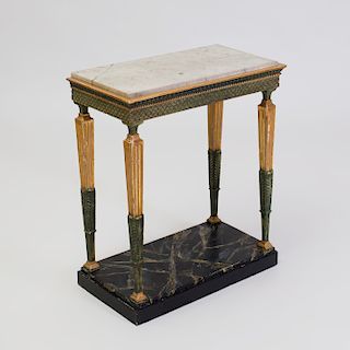 Swedish Neoclassical Painted and Parcel-Gilt Console