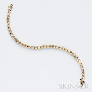 14kt Gold and Diamond Line Bracelet