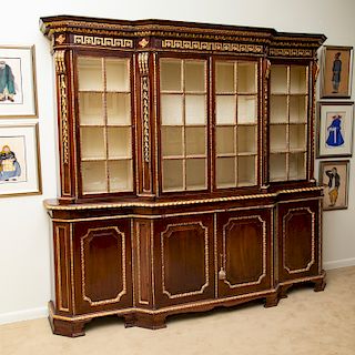 George III Mahogany and Parcel-Gilt Breakfront