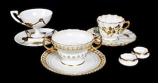 Three American Porcelain Teacups and Saucers, Diameter of saucer 5 5/8 inches.