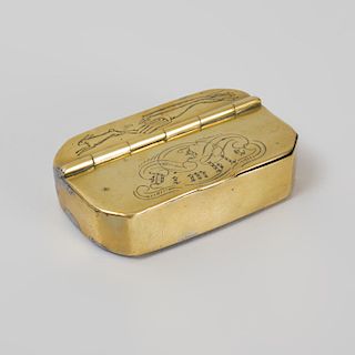 Victorian Engraved Brass Snuff Box