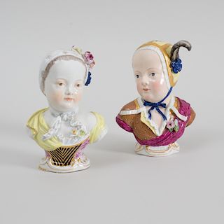 Two Meissen Porcelain Busts of the Bourbon Children