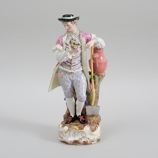 Large Meissen Porcelain Figure of a Gardener