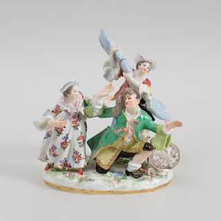 Meissen Porcelain Figure Group of a Domestic Trouble