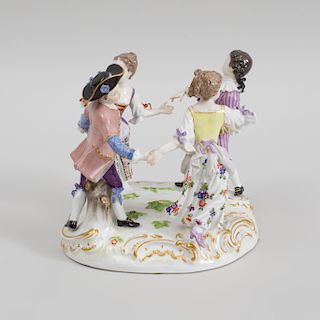 Meissen Porcelain Figural Group of Two Couples Dancing