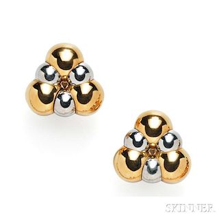18kt Gold and Stainless Steel Earclips, Marina B.