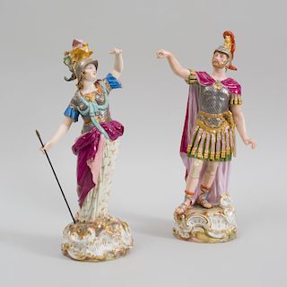 Pair of Meissen Porcelain Figures of Roman Soldiers