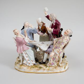 Meissen Porcelain Satirical Group of Card Players 