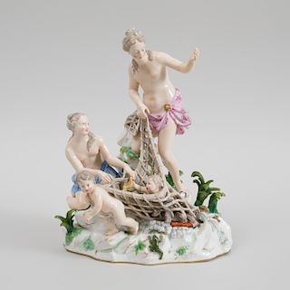Meissen Porcelain Figure Group The Capture of the Tritons